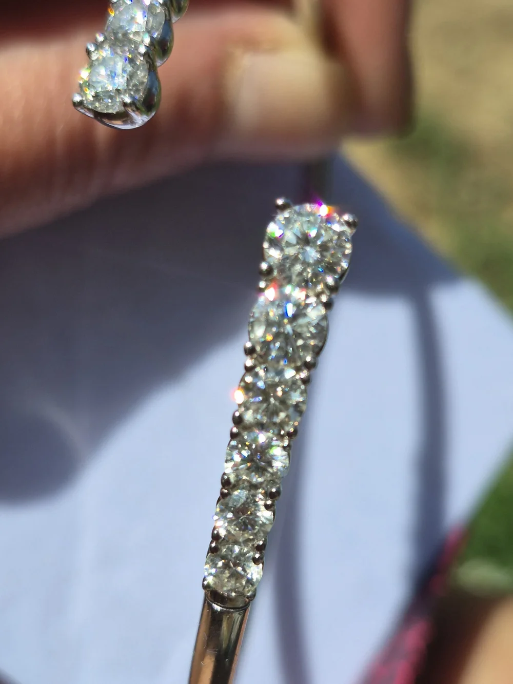 GRA Certified VVS1 3.6 CT*Moissanite Cuff Bangle New
